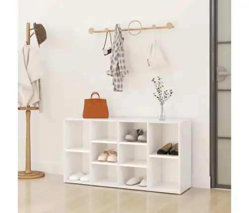 Jalatsipink, Valge, 103 X 30 X 55 cm Tehispuit