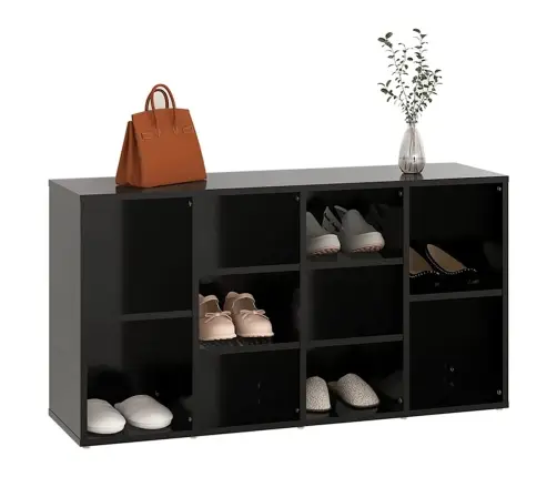 Apavu Plaukts, Melns, 103X30X55 Cm, Inženierijas Koks Vidaxl