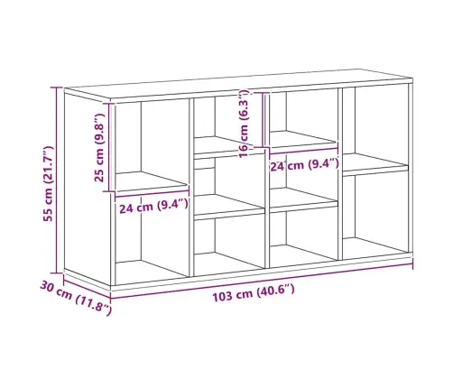 Apavu Plaukts, Ozolkoka Krāsa, 103X30X55Cm, Inženierijas Koks Vidaxl