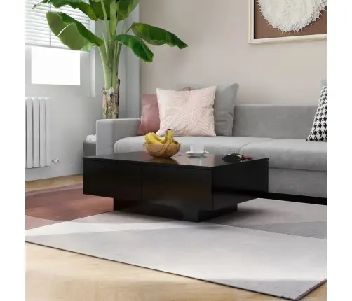 Kafijas Galdiņš, Melns, 90X60X31 Cm, Inženierijas Koks Vidaxl