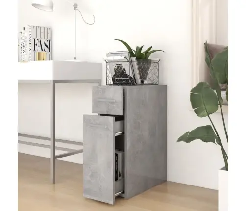 Atvilktņu Skapis, Betona Pelēks, 20X45,5X60Cm Inženierijas Koks Vidaxl