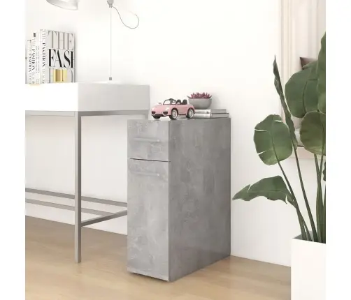 Atvilktņu Skapis, Betona Pelēks, 20X45,5X60Cm Inženierijas Koks Vidaxl