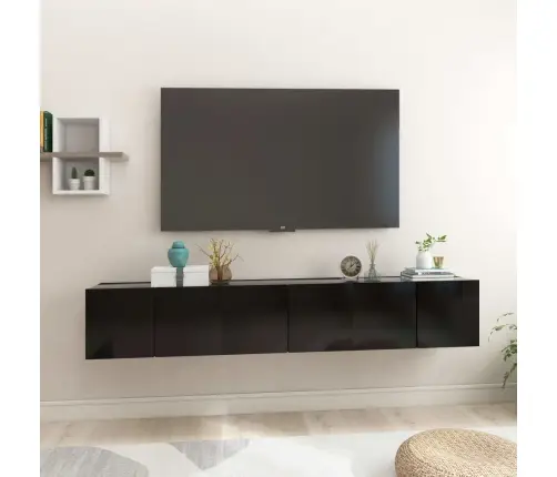 Seina Telerikapid 3 Tk, Must 60X30X30 Cm