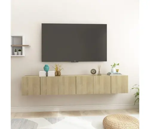 Seina Telerikapid 3 Tk, Sonoma Tamm 60X30X30 Cm Seina Telerikapid 3 Tk, Sonoma Tamm 60X30X30 Cm