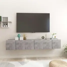 Piekarami Tv Skapīši, 3 Gab., Betona Pelēki, 60X30X30 Cm Vidaxl