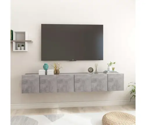Piekarami Tv Skapīši, 3 Gab., Betona Pelēki, 60X30X30 Cm Vidaxl