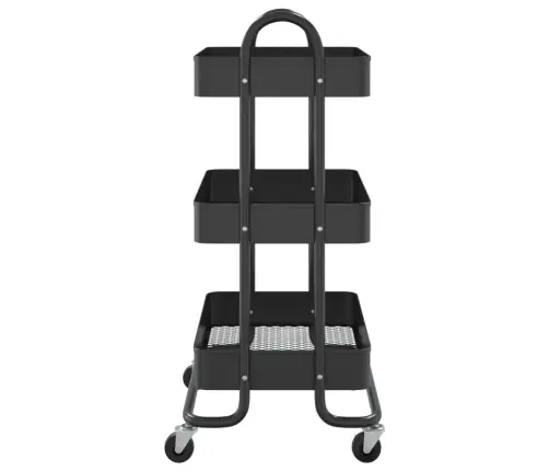 3-Līmeņu Ratiņi, Melni, 43X34X79 Cm, Tērauds Vidaxl