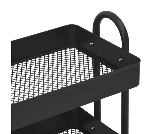 3-Līmeņu Ratiņi, Melni, 43X34X79 Cm, Tērauds Vidaxl