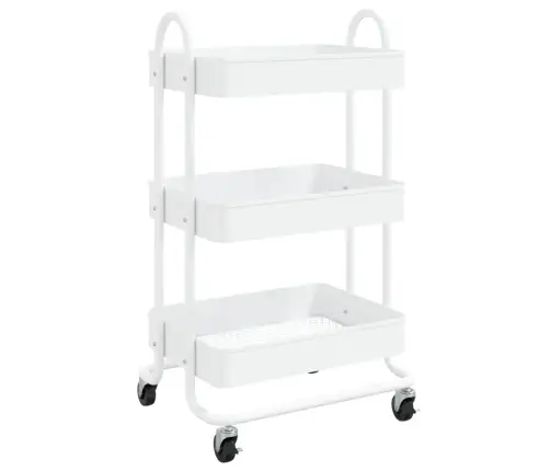 3-Līmeņu Ratiņi, Balti, 43X34X79 Cm, Tērauds Vidaxl