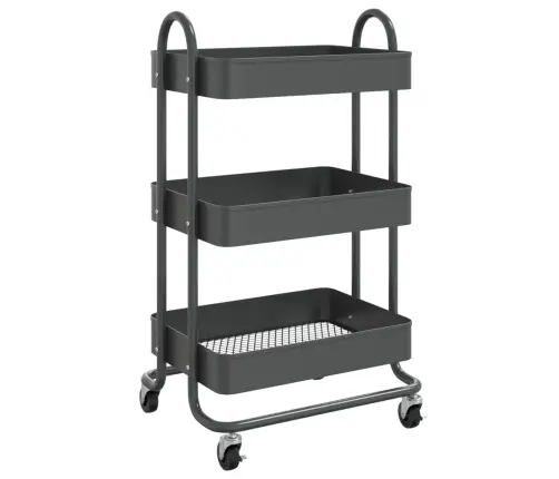 Vežimėlis, 3 Aukštų, Antracito, 43X34X79cm Plienas