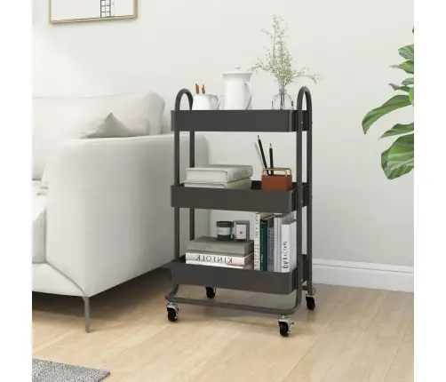 Vežimėlis, 3 Aukštų, Antracito, 43X34X79cm Plienas