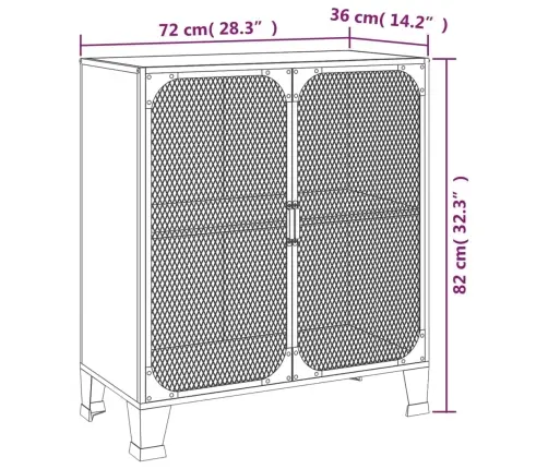 Hoiukapp, Maapruun, 72X36X82 cm Metall Ja Mdf