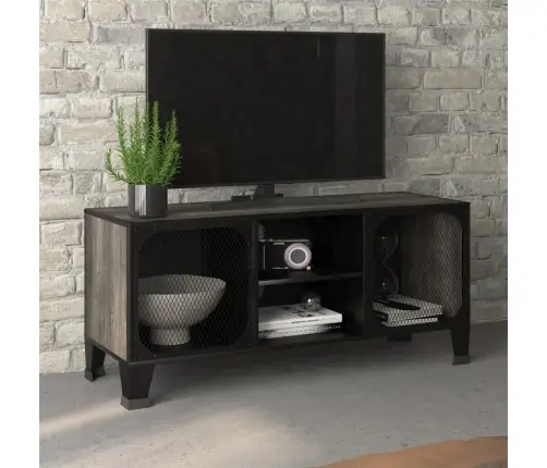 Tv Skapītis, Pelēks, 105X36X47 Cm, Metāls Un Mdf Vidaxl