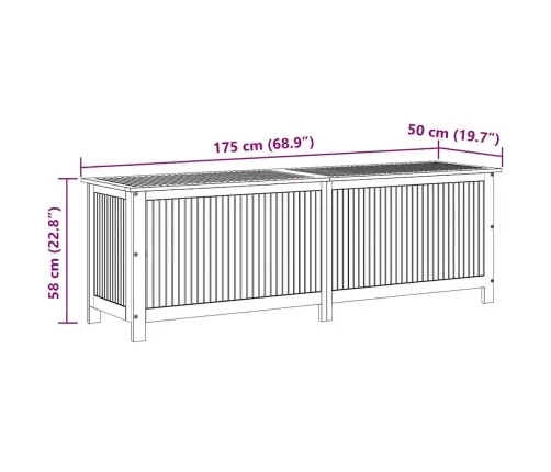 Dārza Uzglabāšanas Kaste, 175X50X58 Cm, Akācijas Masīvkoks Vidaxl Dārza Uzglabāšanas Kaste, 175X50X58 Cm, Akācijas Masīvkoks Vidaxl