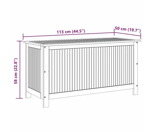 Dārza Uzglabāšanas Kaste, 113X50X58 Cm, Akācijas Masīvkoks Vidaxl