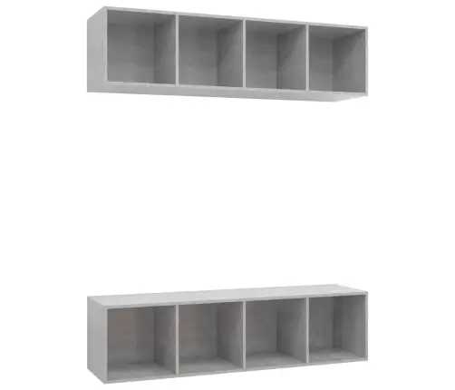 Sienas Tv Plaukti, 2 Gab., Betona Pelēki, Inženierijas Koks Vidaxl