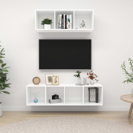 2-Daļīgs Tv Plauktu Komplekts, Balts, Inženierijas Koks Vidaxl