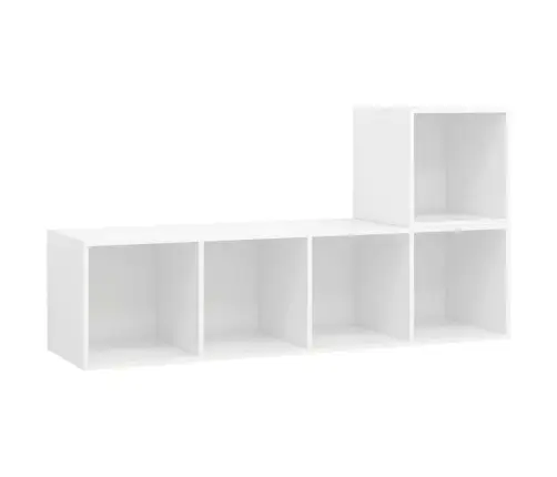 2-Daļīgs Tv Plauktu Komplekts, Balts, Inženierijas Koks Vidaxl 2-Daļīgs Tv Plauktu Komplekts, Balts, Inženierijas Koks Vidaxl