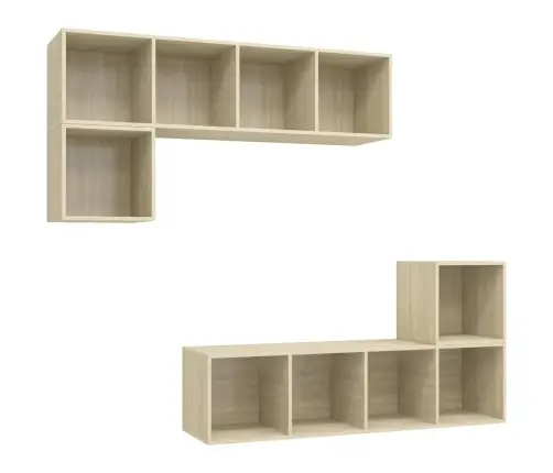 4-Daļīgs Tv Plauktu Komplekts, Ozolkoka Krāsa Inženierijas Koks Vidaxl