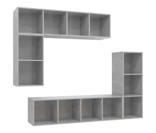 4-Osaline Telerikappide Komplekt, Betoonhall, Puitlaastplaat