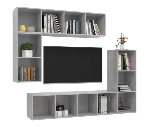 4-Osaline Telerikappide Komplekt, Betoonhall, Puitlaastplaat