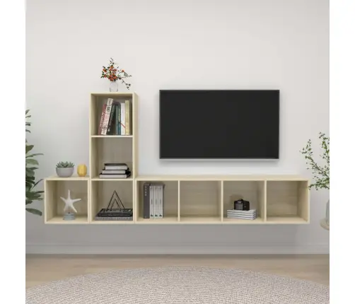 Televizoriaus Spintelių Komplektas, 3 Dalių, Ąžuolo, Mdp