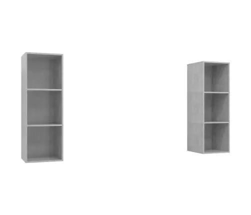 Sieninės Televizoriaus Spintelės, 2Vnt., Betono Pilkos, Mdp