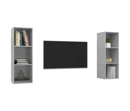 Sieninės Televizoriaus Spintelės, 2Vnt., Betono Pilkos, Mdp