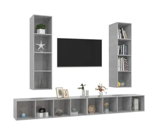 Seinale Kinnitatavad Telerikapid 4 Tk Betoonhall Puitlaastplaat