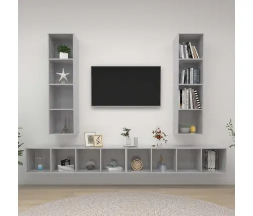 Seinale Kinnitatavad Telerikapid 4 Tk Betoonhall Puitlaastplaat