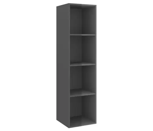 Sienas Tv Plaukti, 4 Gab., Spīdīgi Pelēki, Inženierijas Koks Vidaxl