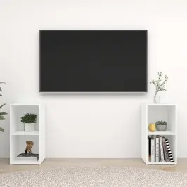 Tv Plaukti, 2 Gab., Balti, 72X35X36,5 Cm, Inženierijas Koks Vidaxl