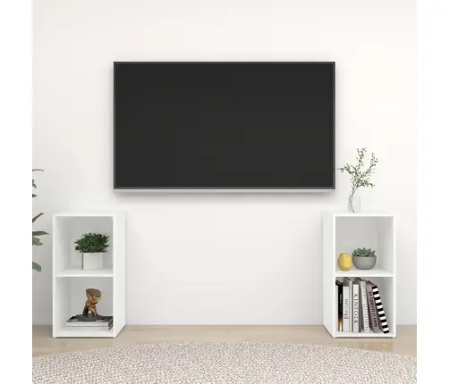 Tv Plaukti, 2 Gab., Balti, 72X35X36,5 Cm, Inženierijas Koks Vidaxl