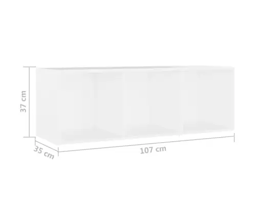 Tv Plaukti, 2 Gab., Balti, 107X35X37 Cm, Inženierijas Koks Vidaxl