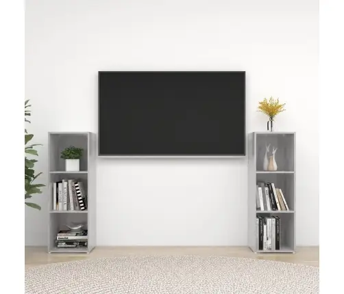 Televizoriaus Spintelės, 2Vnt., Pilkos, 107X35X37cm Mdp