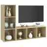 Tv Plaukti, 2 Gb. Balti, Ozolkoka 107X35X37Cm Inženierijas Koks Vidaxl