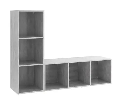 Telerikapid, 2 Tk, Betoonhall, 107X35X37 cm Puitlaastplaat