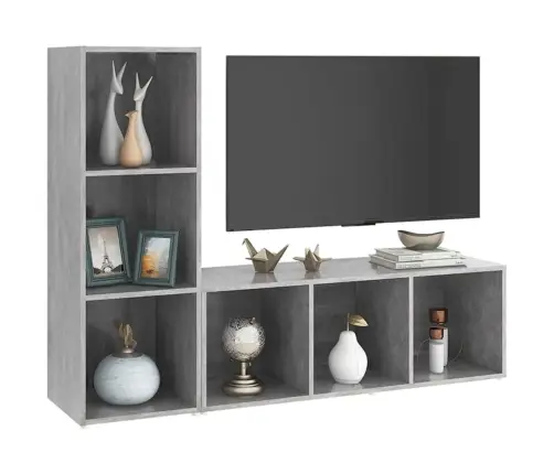 Telerikapid, 2 Tk, Betoonhall, 107X35X37 cm Puitlaastplaat