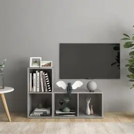 Televizoriaus Spintelės, 2Vnt., Betono, 72X35X36,5cm Mediena