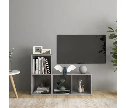 Televizoriaus Spintelės, 2Vnt., Betono, 72X35X36,5cm Mediena
