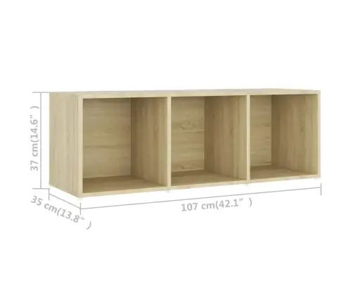 Tv Plaukti, 3 Gab., Ozolkoka, 107X35X37 Cm, Inženierijas Koks Vidaxl