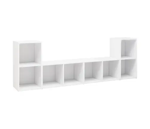 Televizoriaus Spintelės, 4Vnt., Baltos, 72X35X36,5cm Mediena
