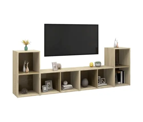 Tv Plaukti, 4 Gb., Ozolkoka Krāsa, 72X35X36,5 Cm Vidaxl