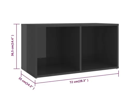Tv Plaukti, 4 Gb. Spīdīgi Pelēki 72X35X36,5Cm Inženierijas Koks Vidaxl