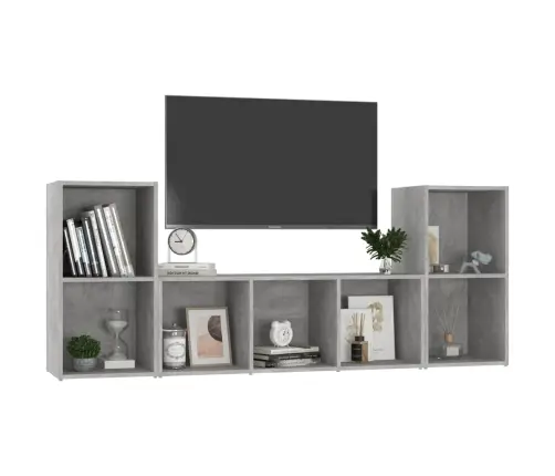 3-Osaline Telerikappide Komplekt, Betoonhall, Puitlaastplaat