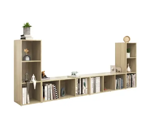 Tv Plaukti, 4 Gab., Ozolkoka, 107X35X37 Cm, Inženierijas Koks Vidaxl