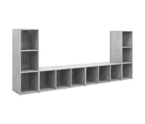 Tv Plaukti, 4Gab., Betona Pelēki, 107X35X37Cm Inženierijas Koks Vidaxl Tv Plaukti, 4Gab., Betona Pelēki, 107X35X37Cm Inženierijas Koks Vidaxl