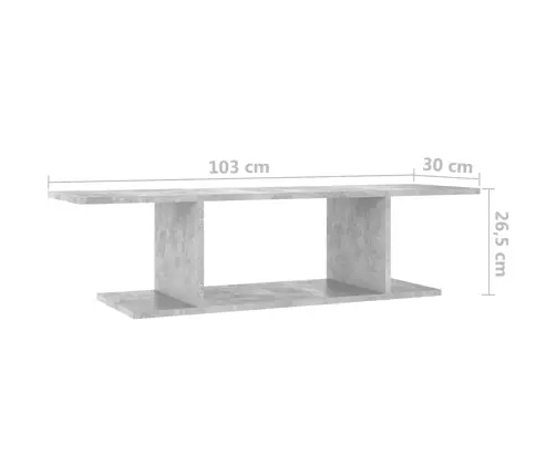 Sienas Tv Skapītis, Betona Pelēks, 103X30X26,5 Cm Vidaxl