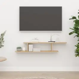 Sienas Tv Skapītis, Koka Krāsa, 125X18X23 Cm, Inženierijas Koks Vidaxl