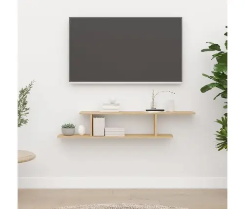 Sienas Tv Skapītis, Koka Krāsa, 125X18X23 Cm, Inženierijas Koks Vidaxl